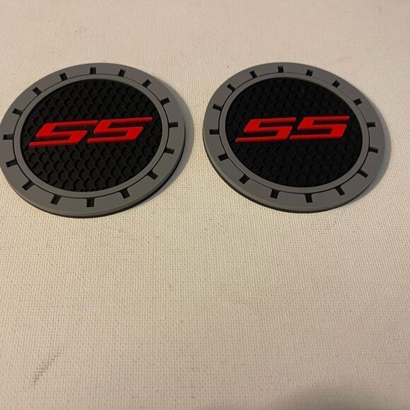 SS logo cup Coasters in black and gray Set of 2 NWT - Picture 5 of 7